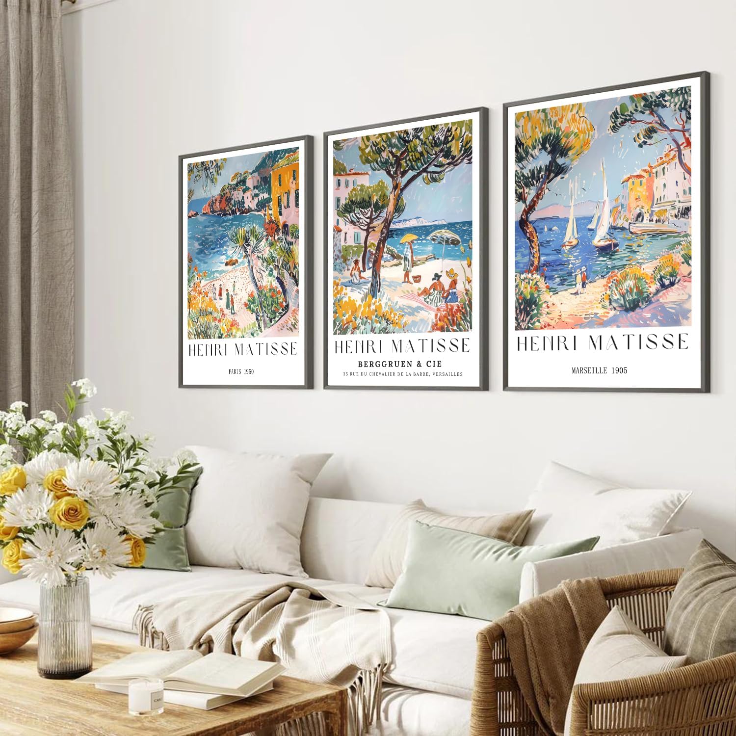 Vintage Collectible Posters - 3개/세트 빈티지 해변 여행 벽 예술