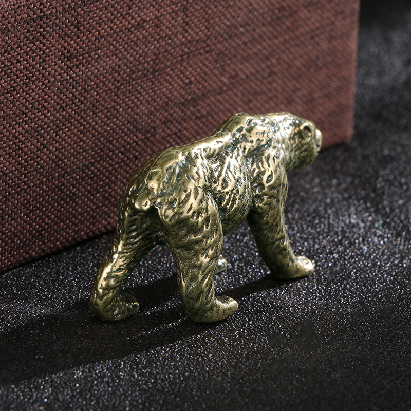 1PC 빈티지 황동 곰 조각상 앤틱 구리 예술품 휴대용 - Vintage Collectible Bears 리뷰 및 가격