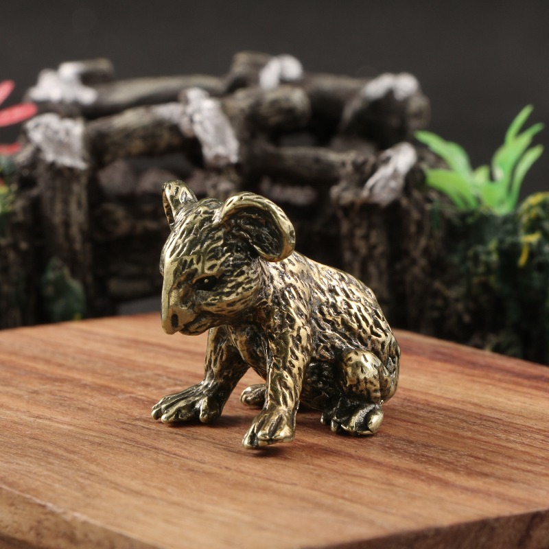 1 PC 빈티지 손으로 조각한 황동 코알라 곰 조각상  - Vintage Collectible Bears 리뷰 및 가격